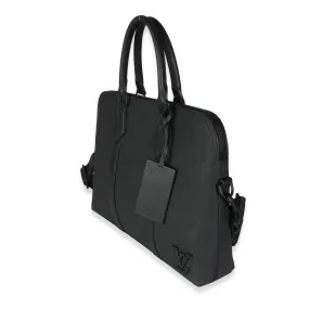 Black Calfskin Aerogram Takeoff Briefcase