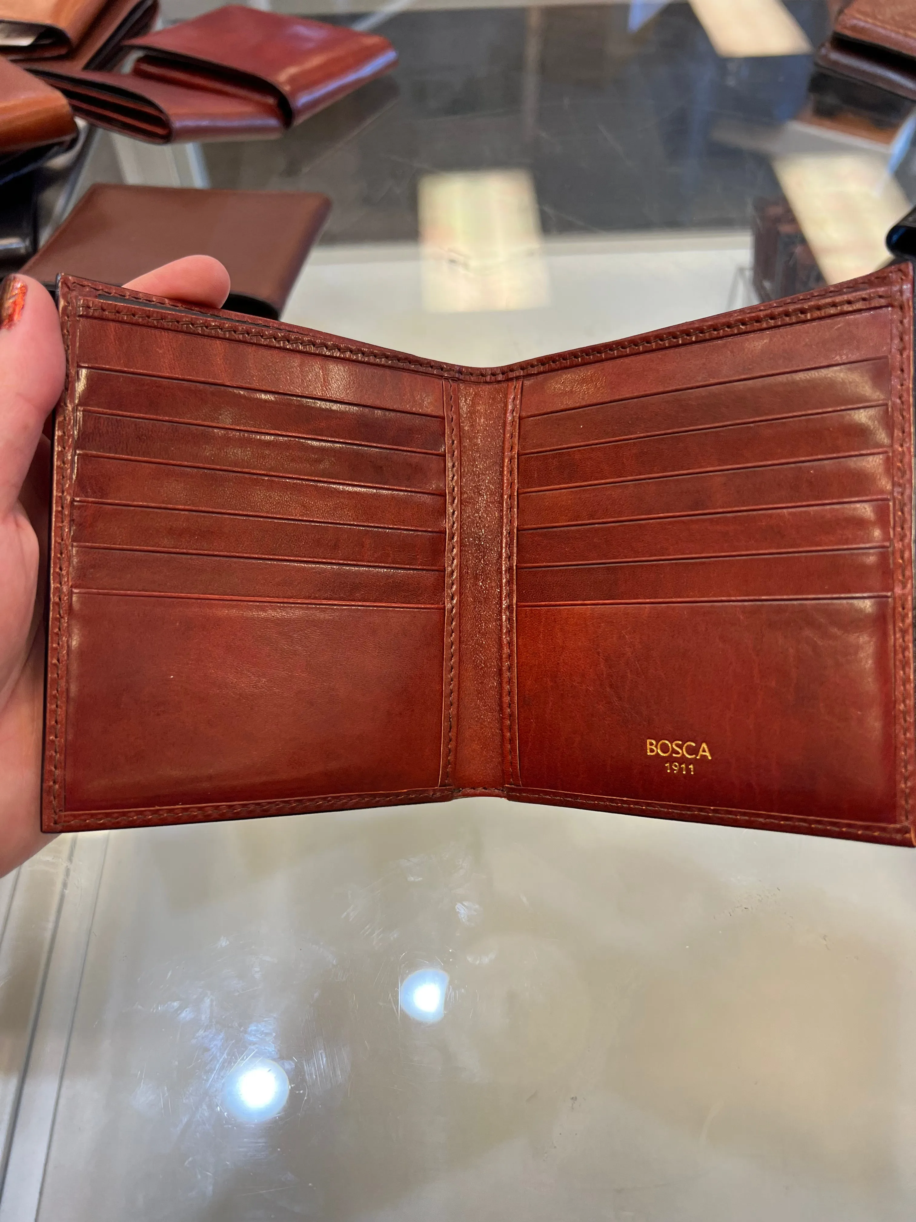 Bosca 12 Pocket Leather Wallet- $165