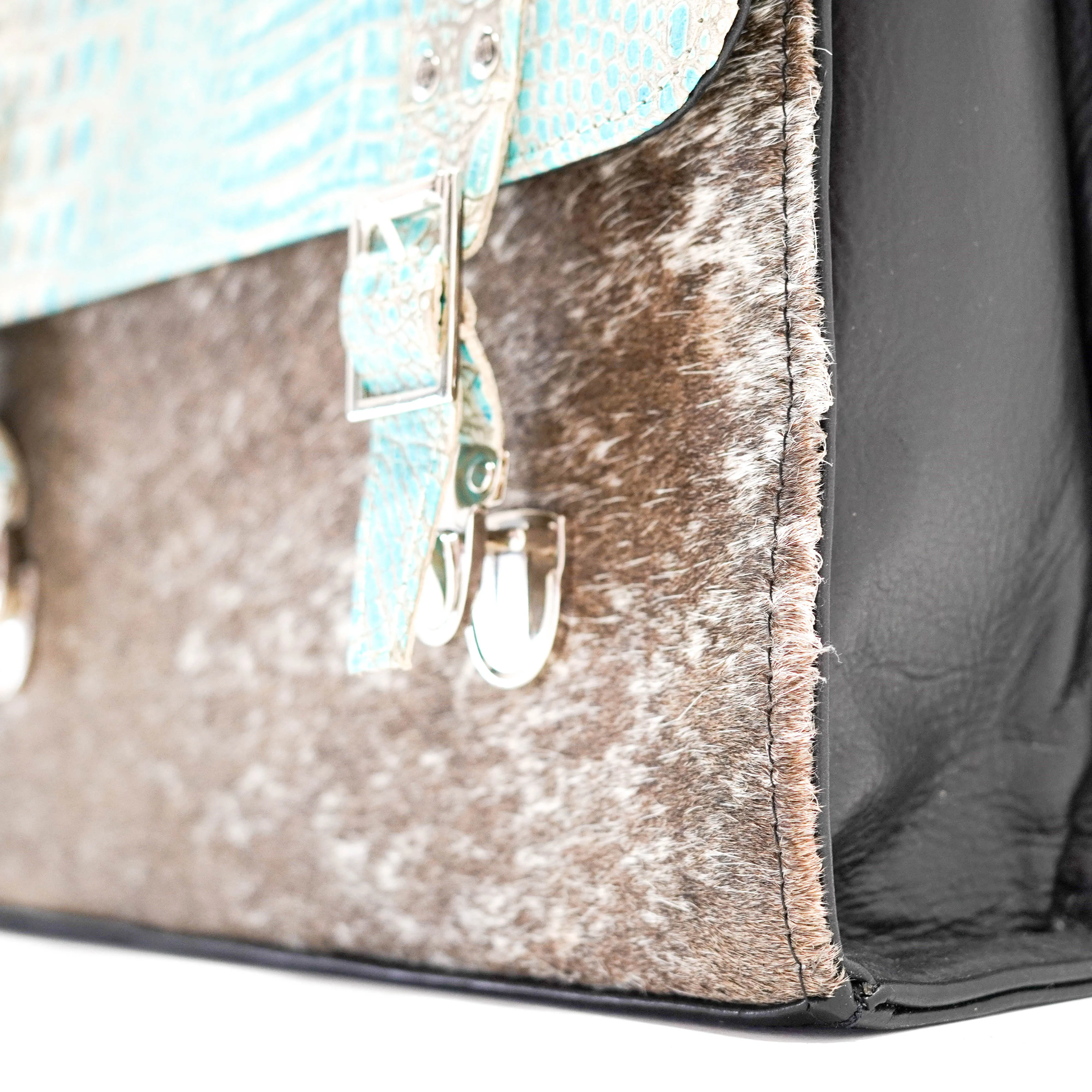 Briefcase - Longhorn w/ Caribbean Croc