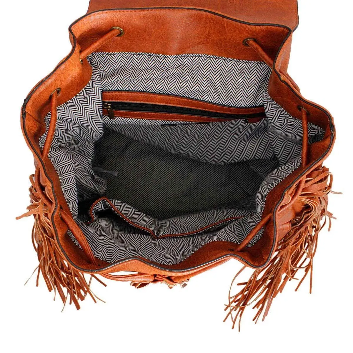 Brown Soft Grain Vegan Faux Leather Women’s Backpack