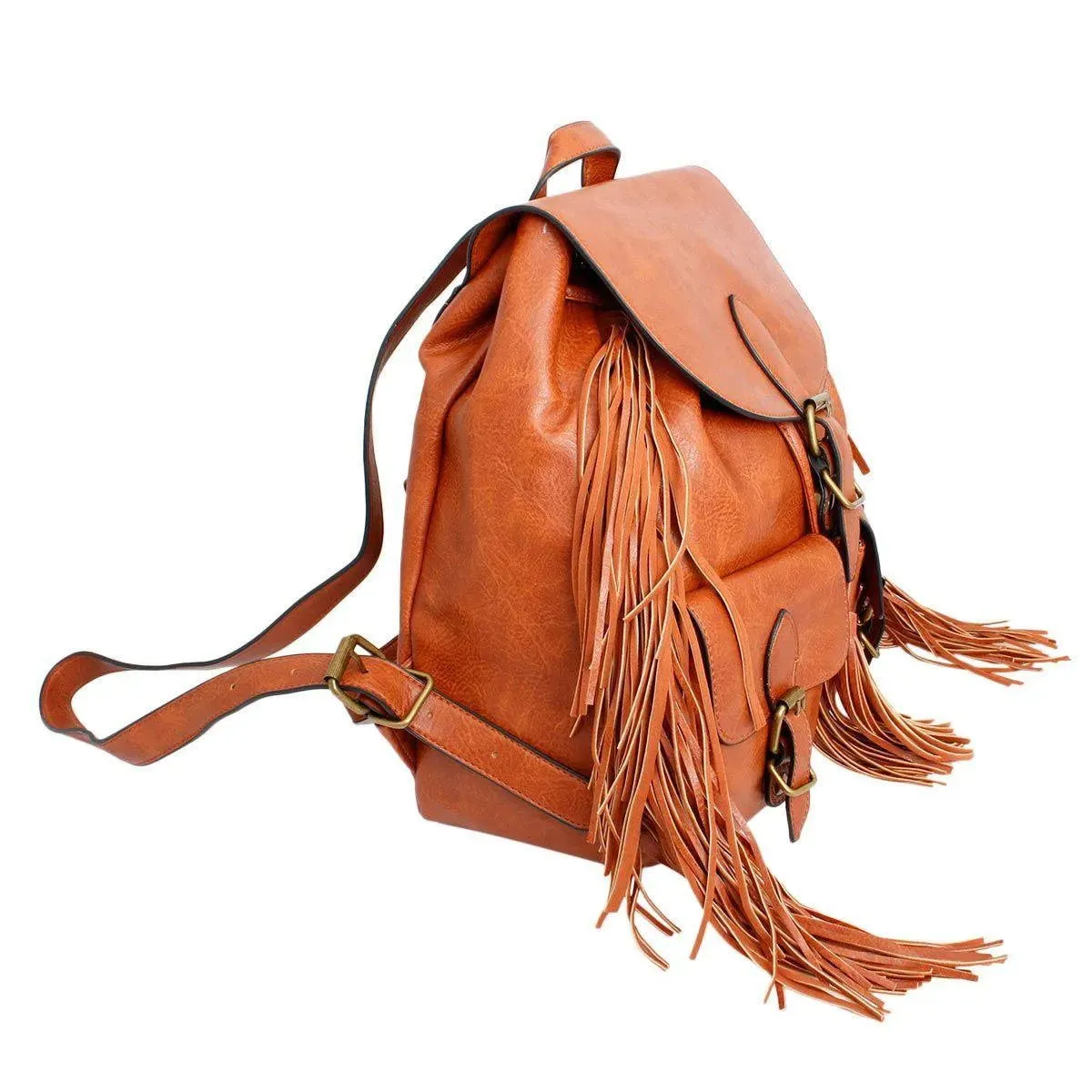 Brown Soft Grain Vegan Faux Leather Women’s Backpack