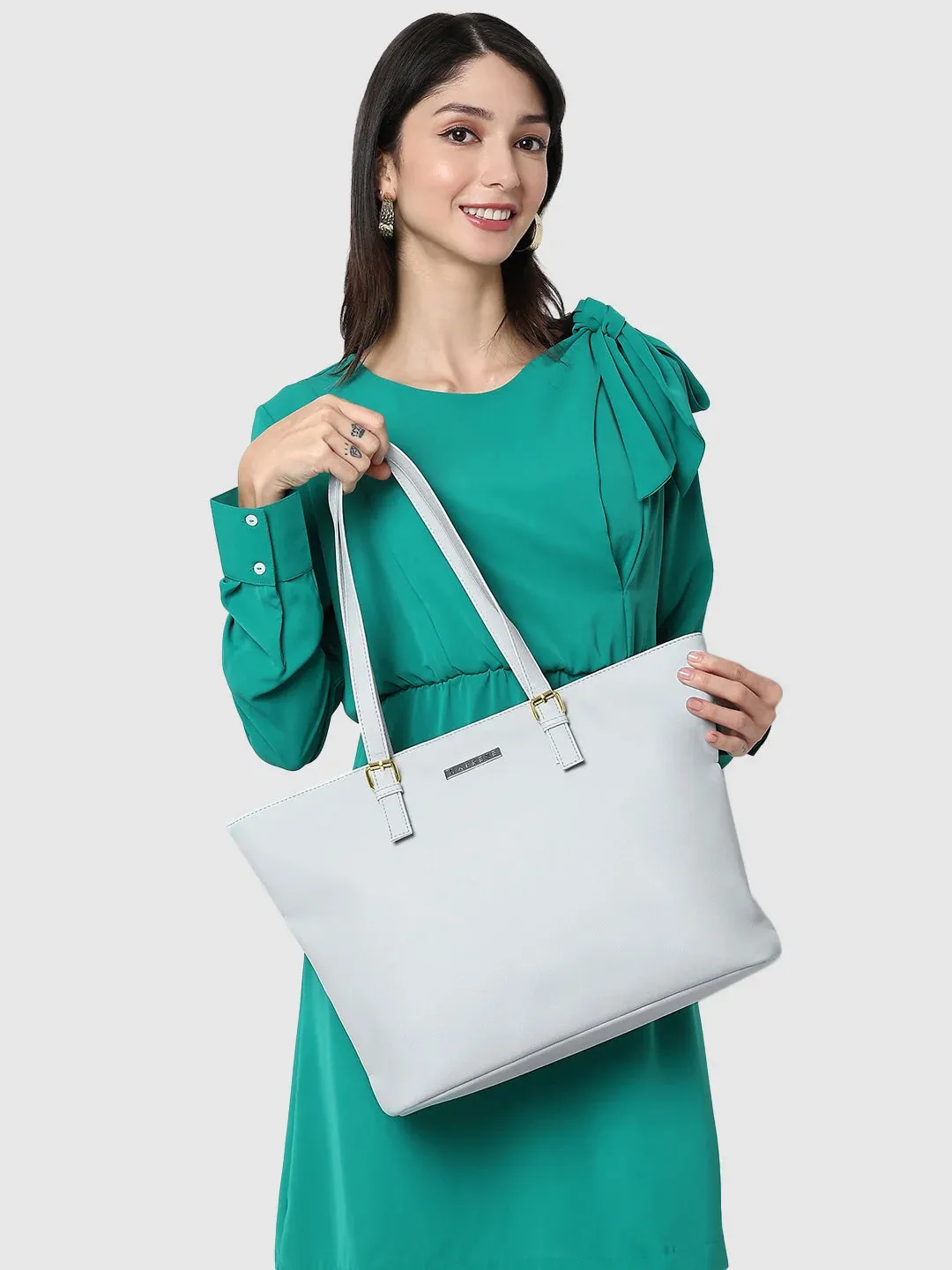 Caprese Holden Saffiano Tote Medium Powder Blue