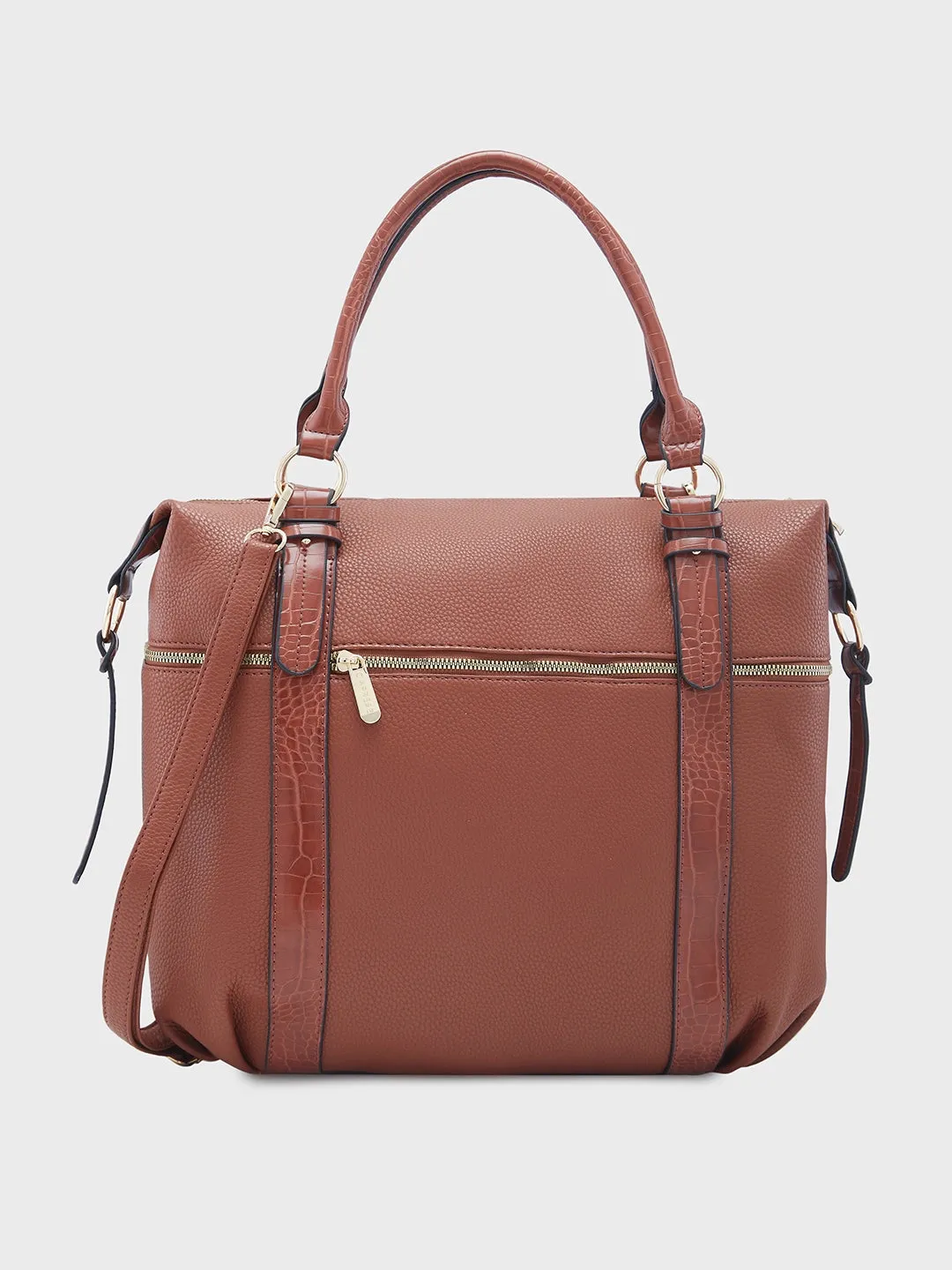 Caprese Nicole Satchel XL Tan