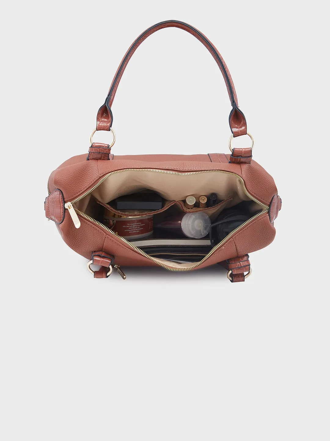 Caprese Nicole Satchel XL Tan