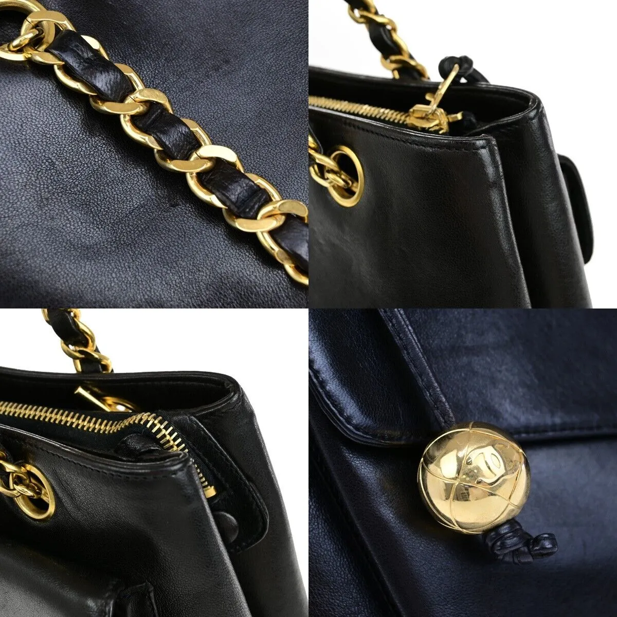 Chanel Cc Logo Chain Shoulder Tote Bag