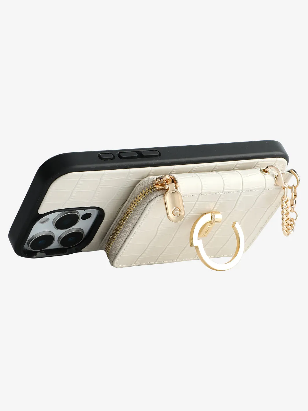 Crocodile Design Set- Detachable Wireless Charging E-stand Wallet Phone Case