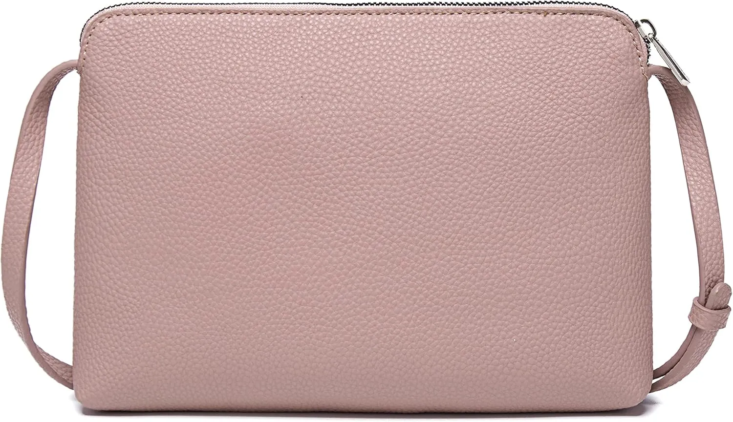 David Jones - Women's Shoulder Bag - Small Flat Handbag PU Leather - Bag Classic Elegant Bag Travel Shopping Mobile Phone Case Work Clutch Party, pink, Elegant