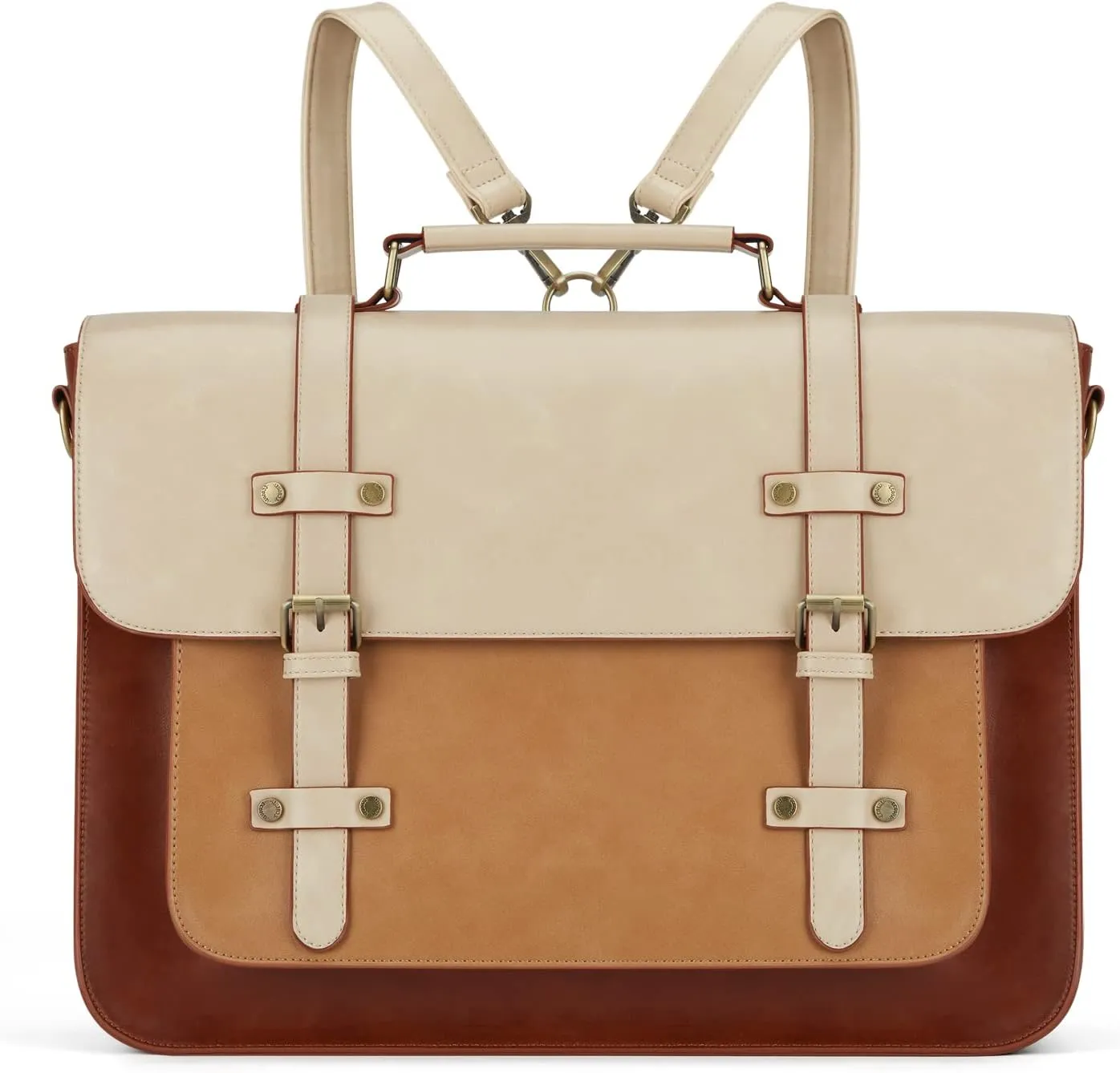 ECOSUSI Laptop Bag for Women Vegan Leather Messenger Bag Fashion Briefcase Backpack 15.6 inch Computer Satchel Bag