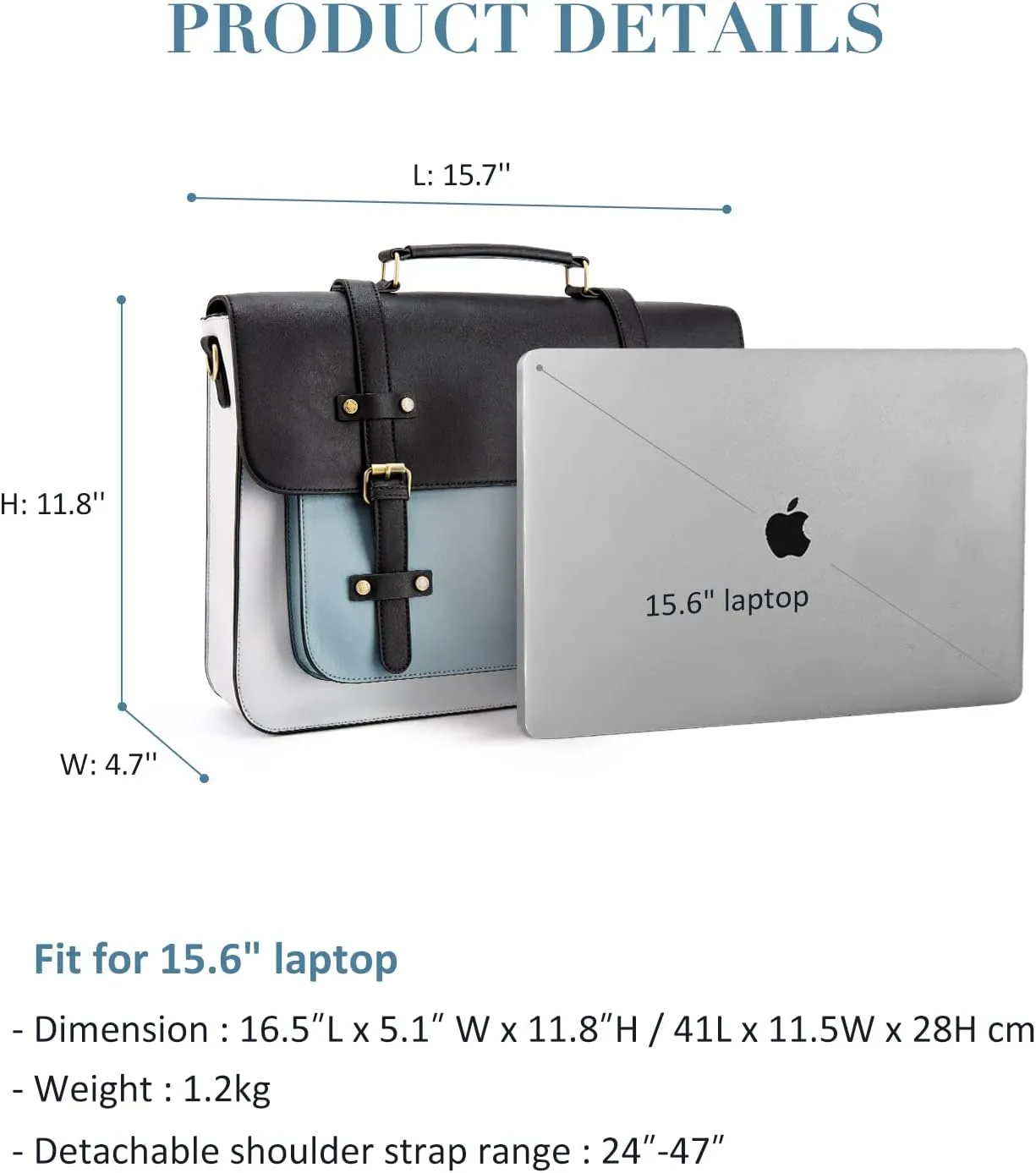 ECOSUSI Laptop Bag for Women Vegan Leather Messenger Bag Fashion Briefcase Backpack 15.6 inch Computer Satchel Bag