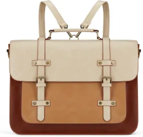 ECOSUSI Laptop Bag for Women Vegan Leather Messenger Bag Fashion Briefcase Backpack 15.6 inch Computer Satchel Bag