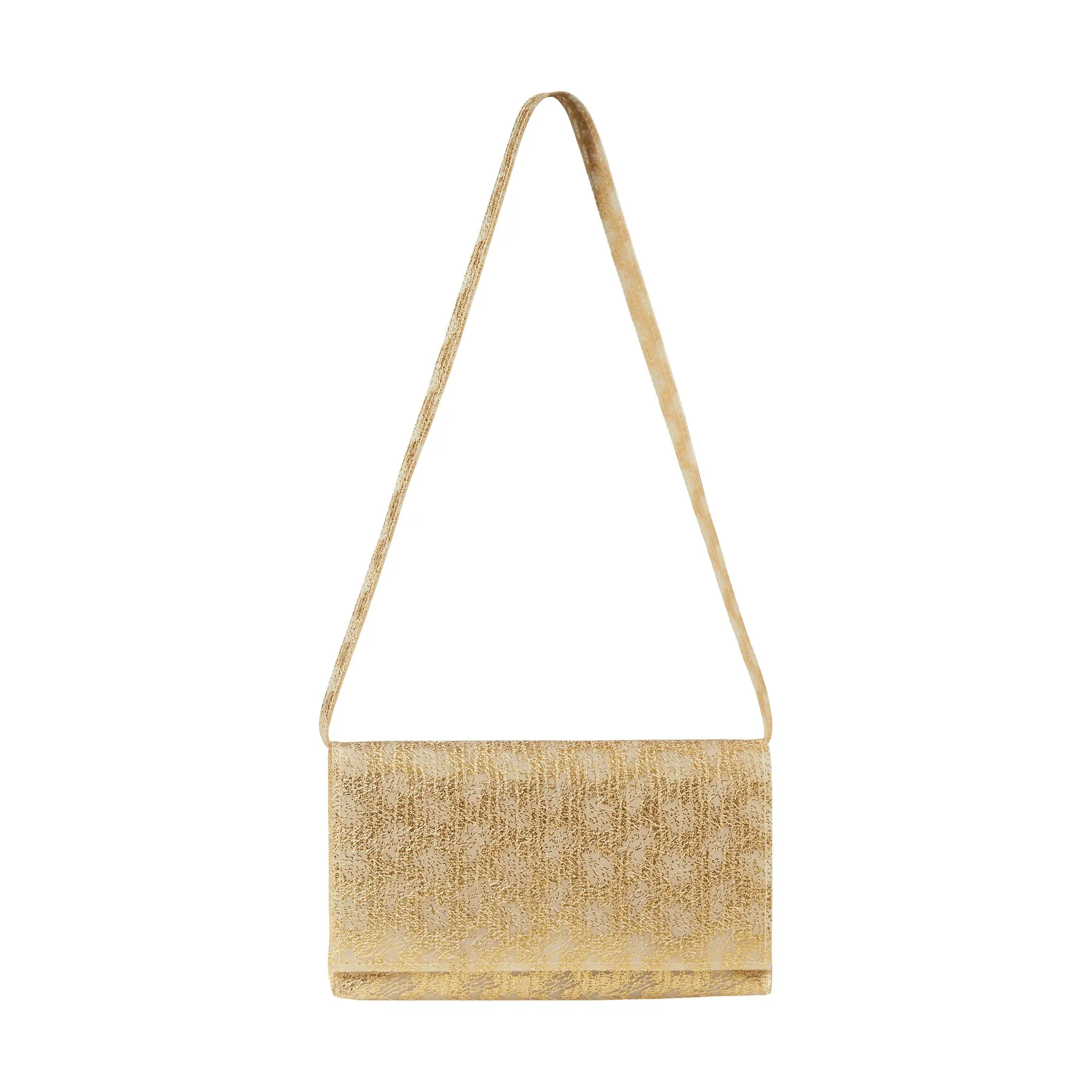 Flap Bag Metallic Knit Gold All Over