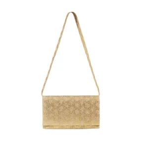 Flap Bag Metallic Knit Gold All Over