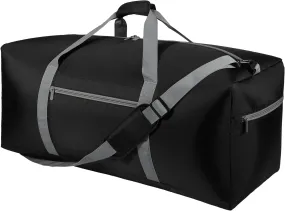 Foldable Duffel Bag 30 inch 75L Large Lightweight Luggage for Travel Camping Storage-Black
