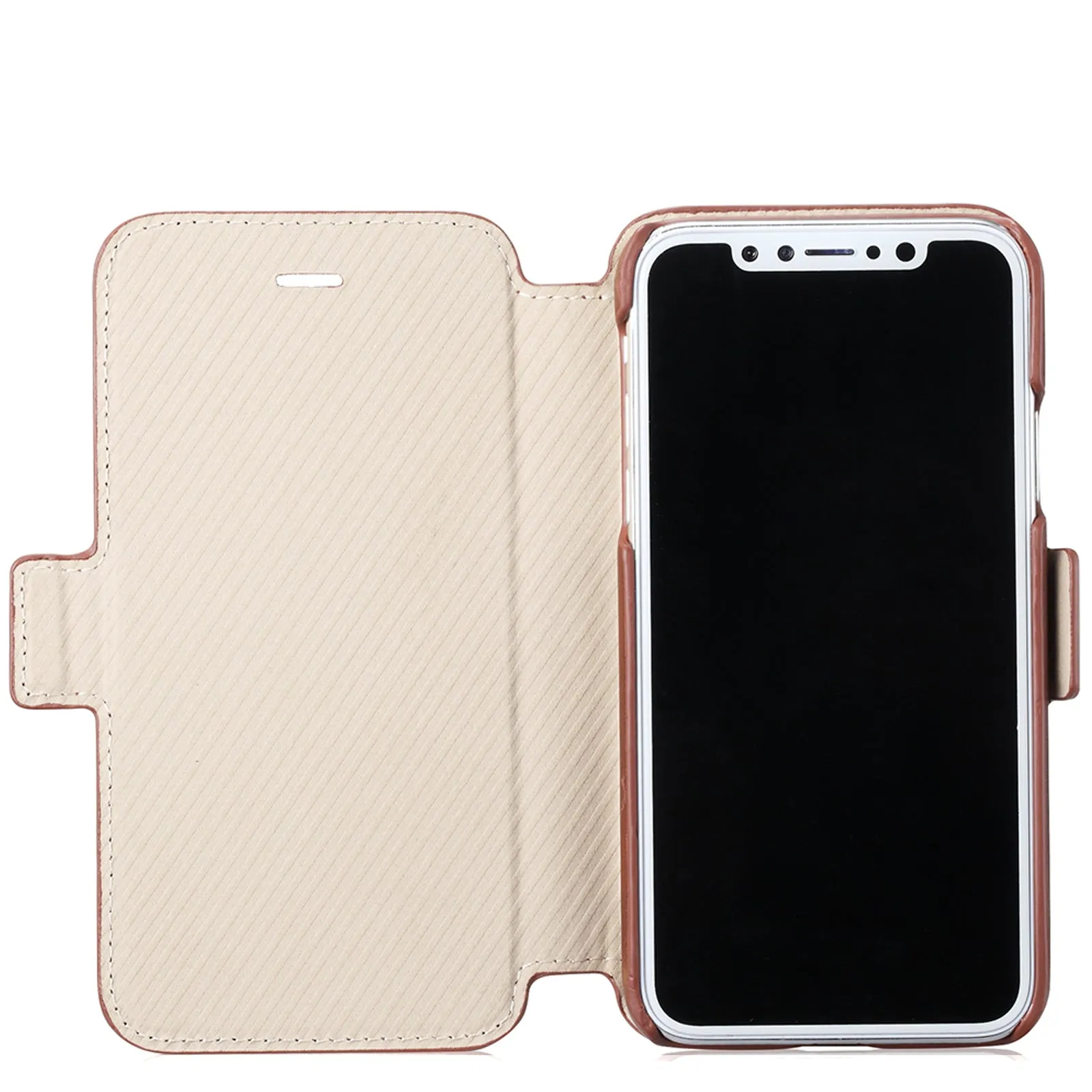 Holdit Style Slim Flip Magnet Wallet Case Berlin for iPhone X - 2 Card Pockets