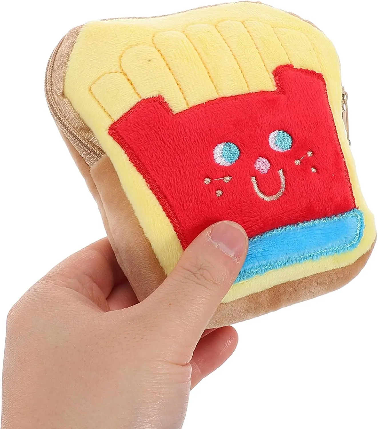 LIFKOME Elegant French Fries Coin Purse Keychain Pouch for Girls Women's Wallet Accessory Portable Coin Storage Bag Stylish Kawaii Pouch