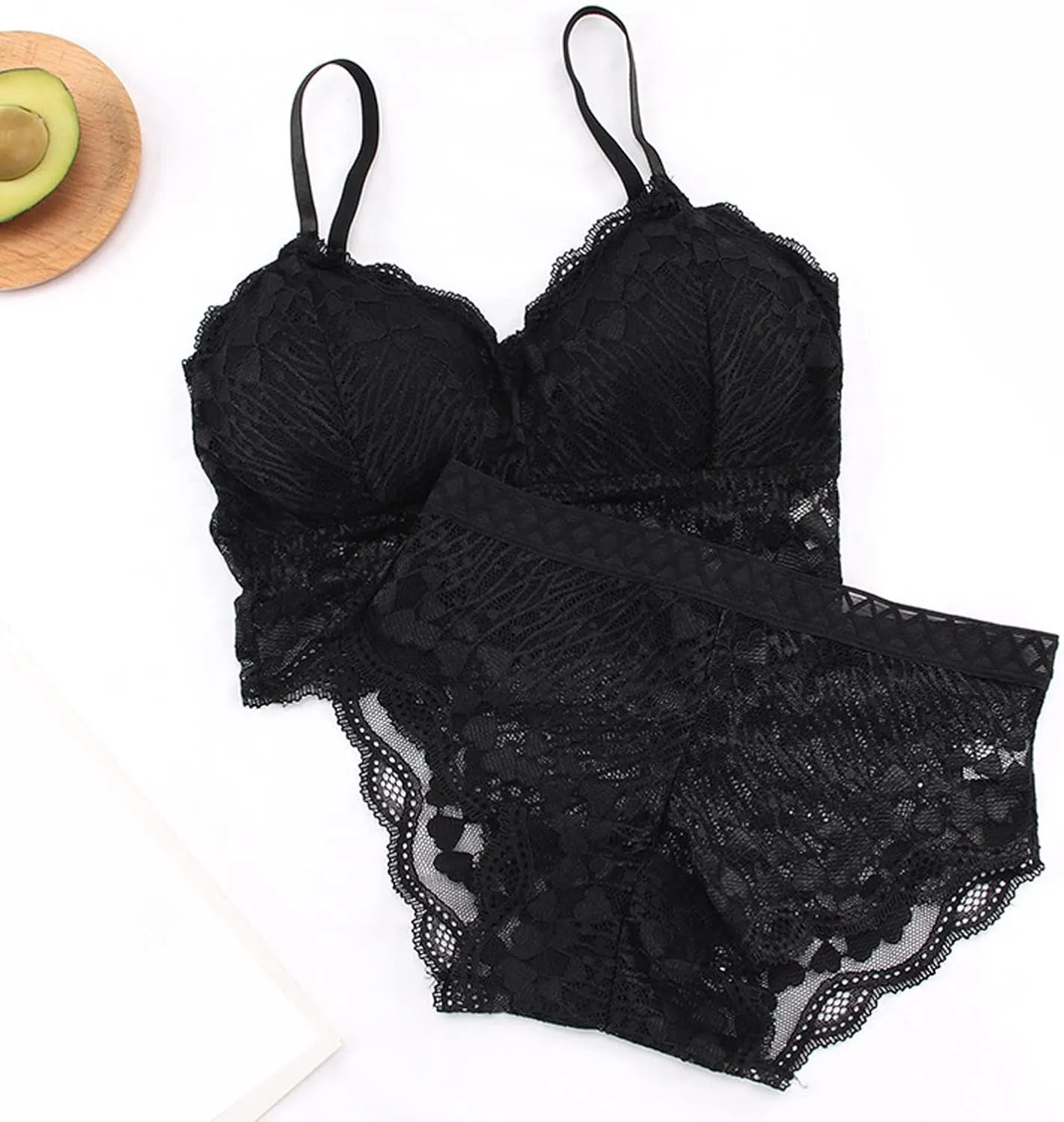 Music Compact Discs Up Silk Bralette Underwear And Panty Set Lingerie For Women Bra 2