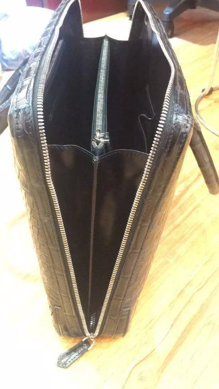 Preorder Crocodile Skin Leather Belly Briefcase