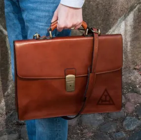 Royal Arch Chapter Briefcase - Brown Leather