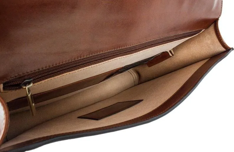 Royal Arch Chapter Briefcase - Brown Leather