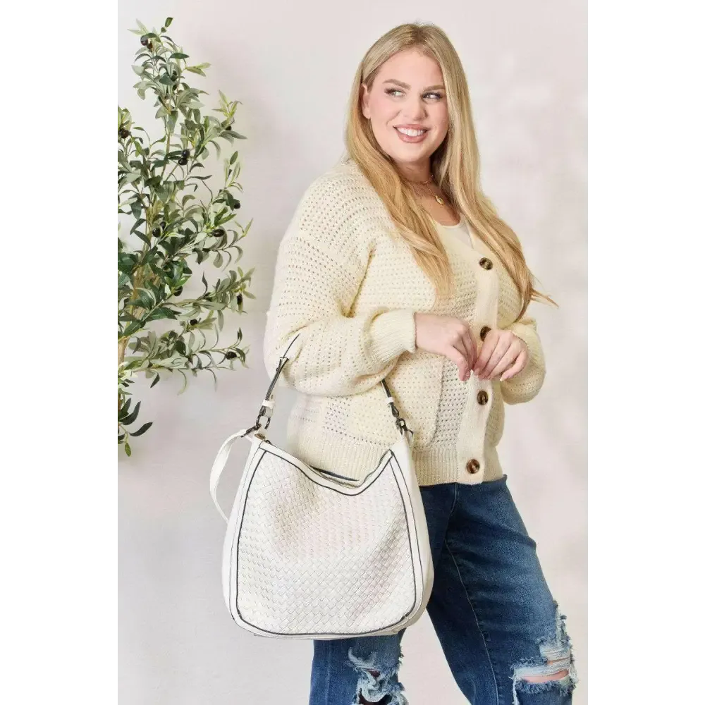 SHOMICO Elegant Weaved Vegan Leather Handbag for Luxury Fashion Women