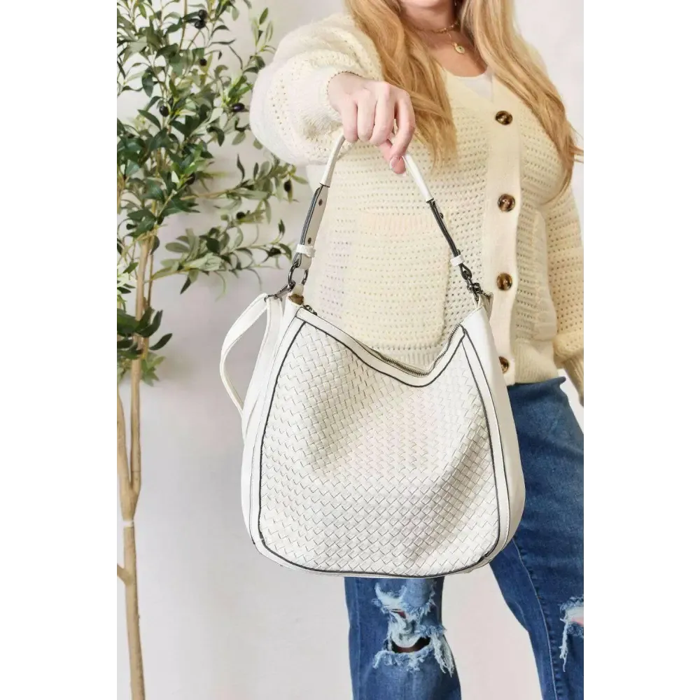 SHOMICO Elegant Weaved Vegan Leather Handbag for Luxury Fashion Women
