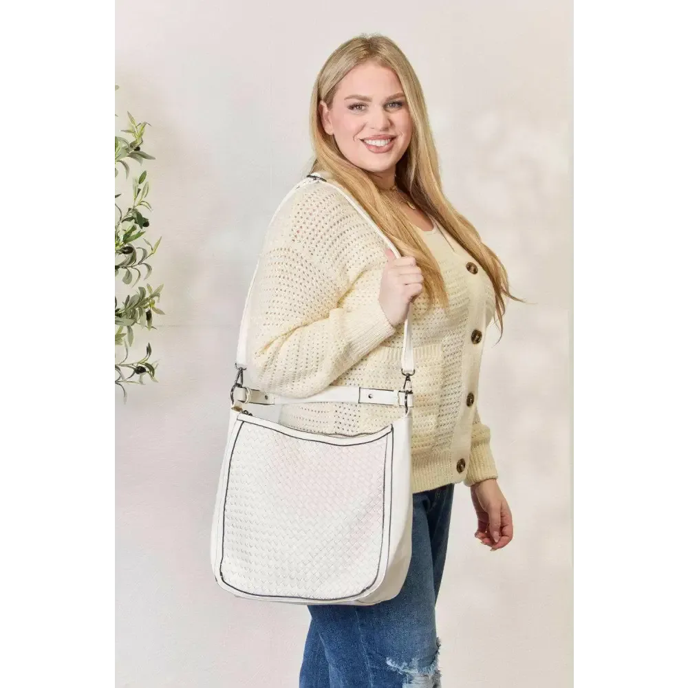 SHOMICO Elegant Weaved Vegan Leather Handbag for Luxury Fashion Women