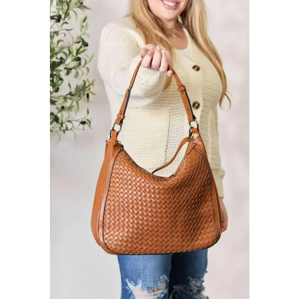 SHOMICO Elegant Weaved Vegan Leather Handbag for Luxury Fashion Women
