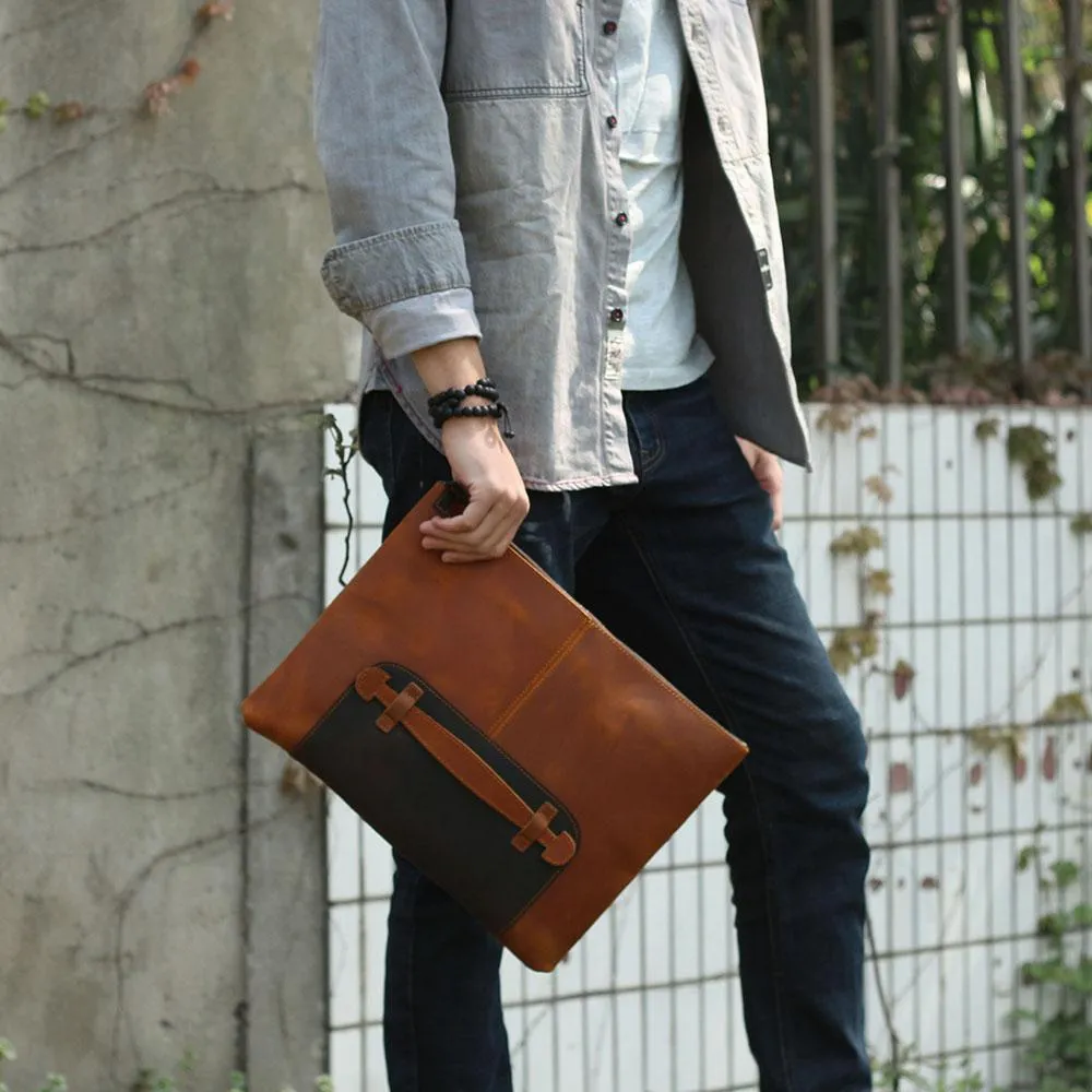 Simple Leather Laptop Handbag