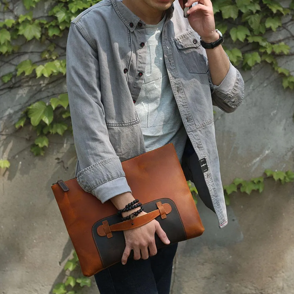 Simple Leather Laptop Handbag