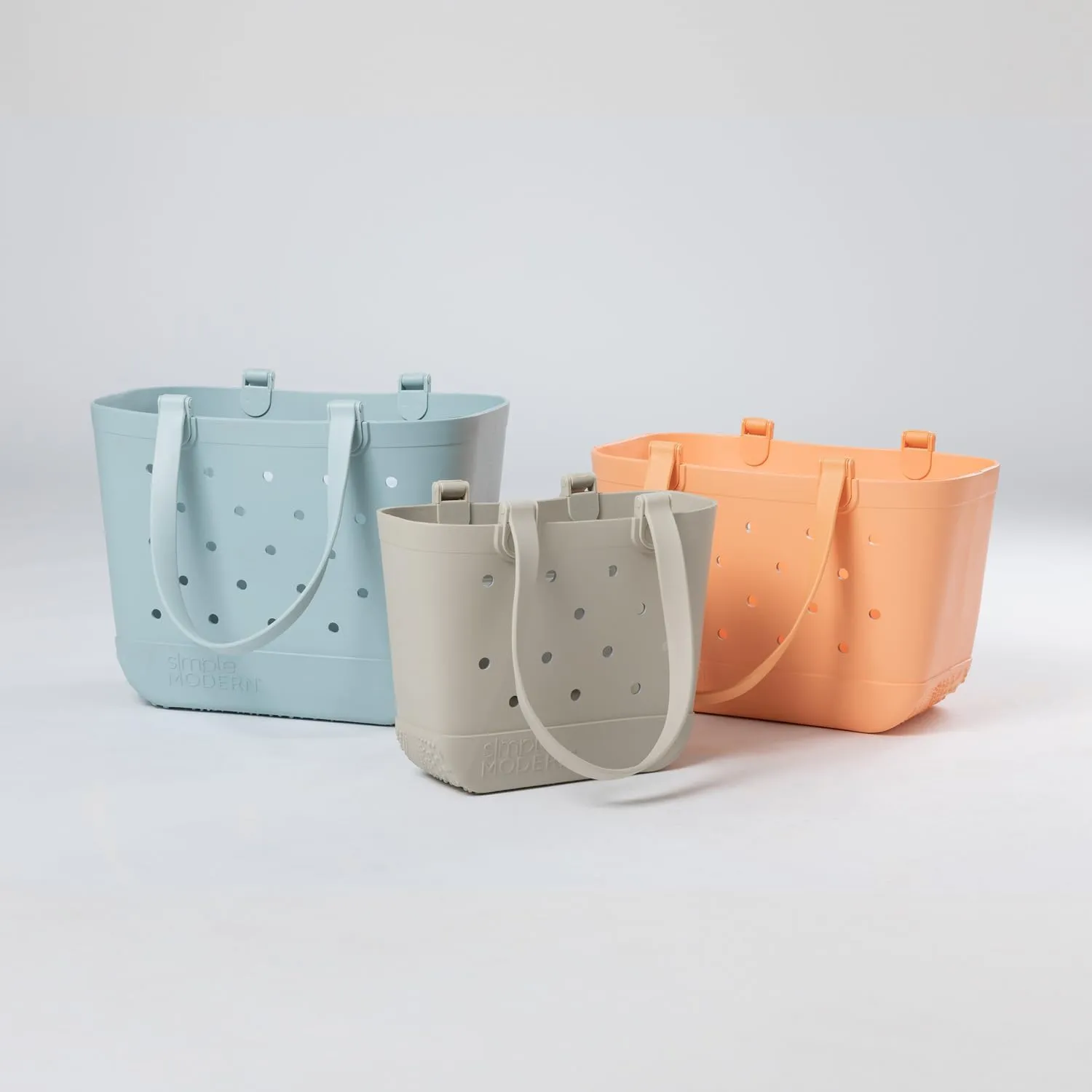 Simple Modern Large Beach Bag | Waterproof Getaway Rubber Tote with Zipper Pocket for Travel, Pool, Boat, Groceries, Sports | Malibu