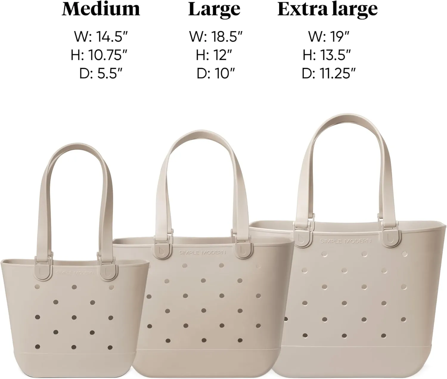 Simple Modern Large Beach Bag | Waterproof Getaway Rubber Tote with Zipper Pocket for Travel, Pool, Boat, Groceries, Sports | Malibu