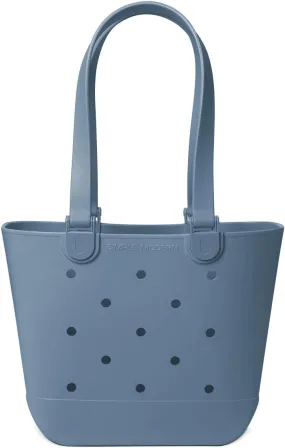 Simple Modern Medium Beach Bag | Waterproof Getaway Rubber Tote with Zipper Pocket for Travel, Pool, Boat, Groceries, Sports | Blue Dune