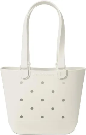 Simple Modern Medium Beach Bag | Waterproof Getaway Rubber Tote with Zipper Pocket for Travel, Pool, Boat, Groceries, Sports | Cream