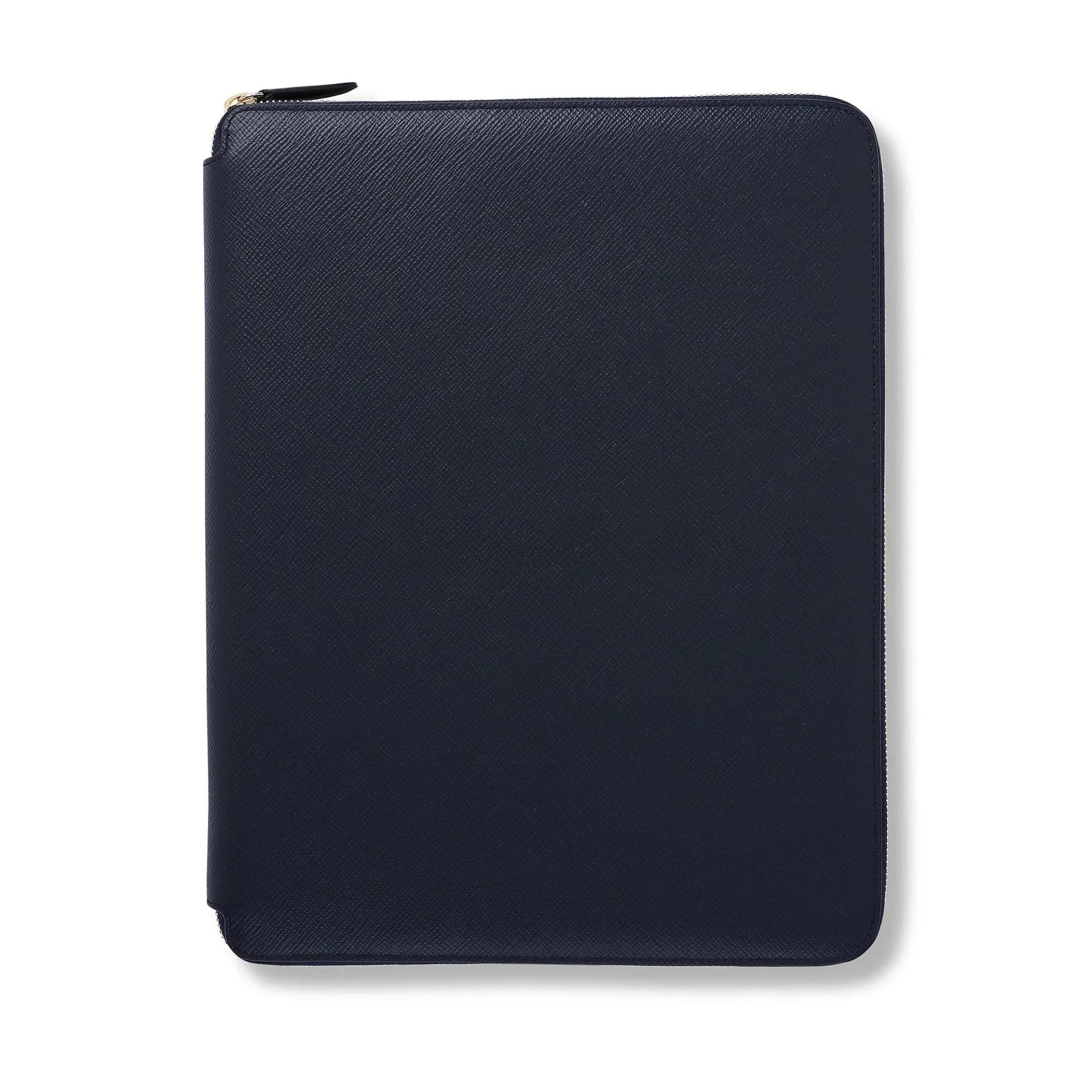 SMYTHSON Navy A4 Writing Folder with Zip in Panama