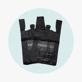 T Shirt Bags Large 13 mic - BLACK