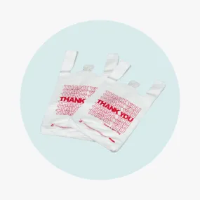 T Shirt Bags Medium 16 mic - White