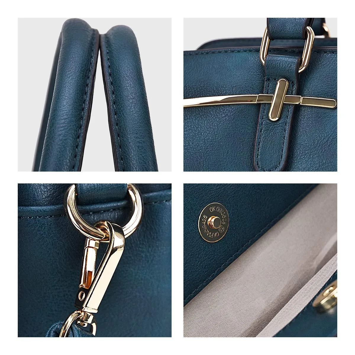 Two-Tone Vegan Leather Textured Handbag with Matching Wallet l Dasein