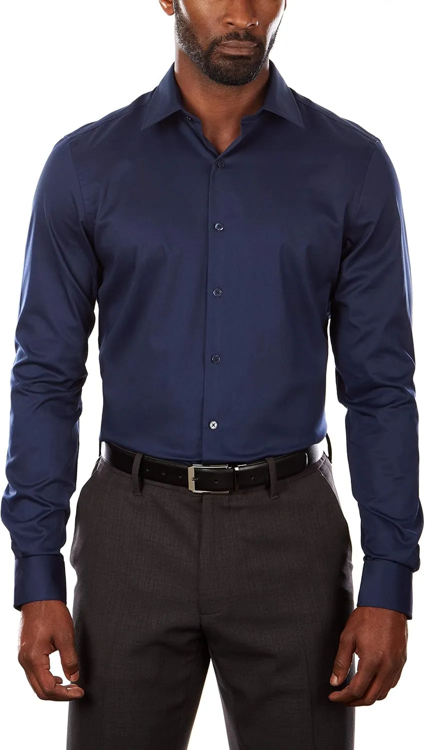 Van Heusen Men's Slim Fit Flex Collar Stretch Solid Dress Shirt - Amazon Exclusive