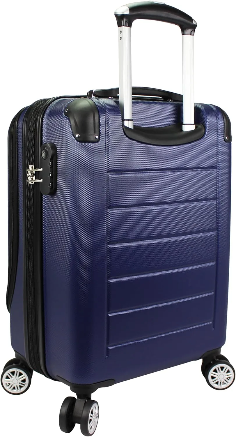 World Traveler Dejuno Compact 20" Carry-on Luggage with Laptop Pocket, Navy, Carry-On 20-Inch, Dejuno Compact 20" Carry-on Luggage With Laptop Pocket - Navy