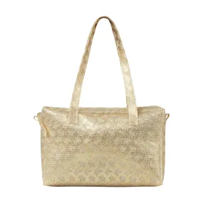 Zip Bag Metallic Knit Gold All Over