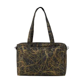 Zip Bag Metallic Threads Gold on Black